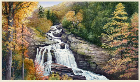 "Cullasaja Falls in Autumn"  Canvas Print