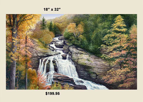"Cullasaja Falls in Autumn"  Canvas Print