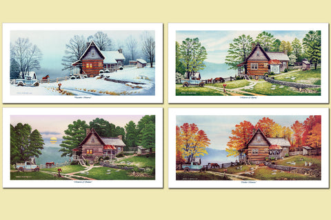 4 Seasons Cabin Paper Mini Prints Set of 4