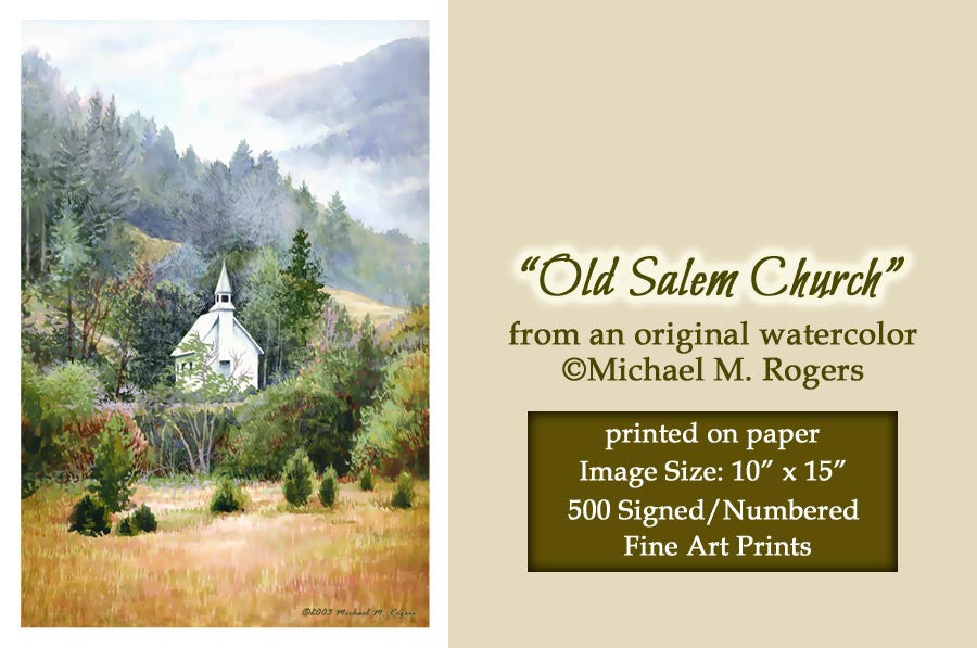 "Old Salem Church" Fine Art Print On Paper