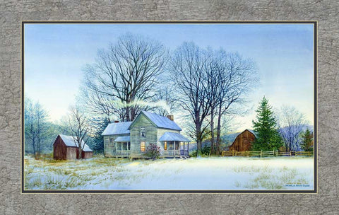 "Watson Lane Winter Farm" Canvas Print